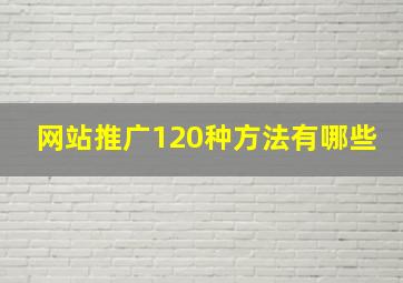 网站推广120种方法有哪些