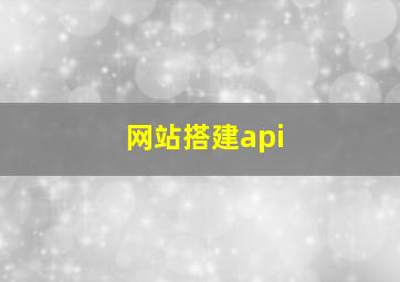 网站搭建api