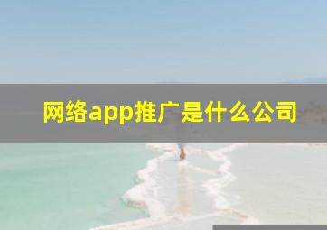 网络app推广是什么公司