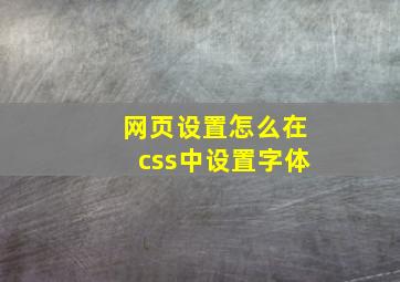 网页设置怎么在css中设置字体