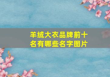 羊绒大衣品牌前十名有哪些名字图片