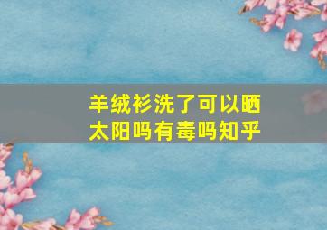 羊绒衫洗了可以晒太阳吗有毒吗知乎