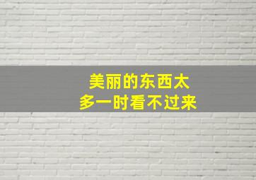 美丽的东西太多一时看不过来