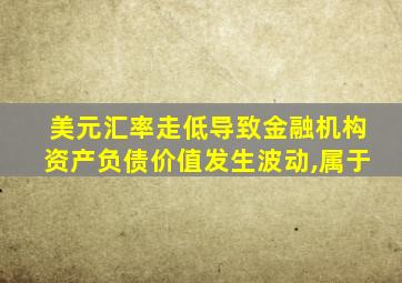 美元汇率走低导致金融机构资产负债价值发生波动,属于