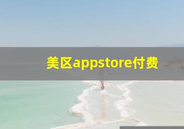 美区appstore付费