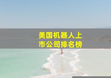 美国机器人上市公司排名榜