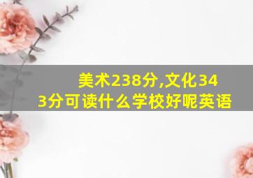 美术238分,文化343分可读什么学校好呢英语