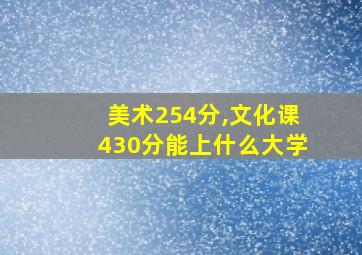 美术254分,文化课430分能上什么大学