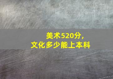 美术520分,文化多少能上本科