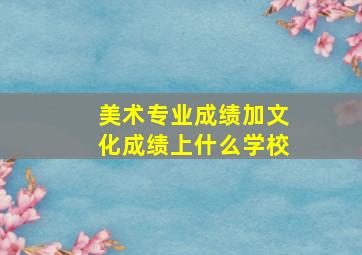 美术专业成绩加文化成绩上什么学校