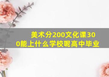 美术分200文化课300能上什么学校呢高中毕业