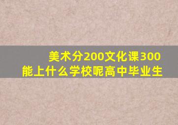 美术分200文化课300能上什么学校呢高中毕业生