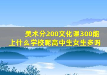 美术分200文化课300能上什么学校呢高中生女生多吗