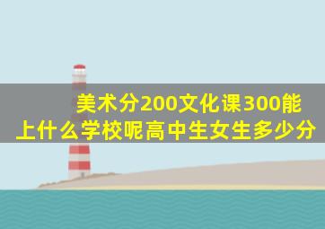 美术分200文化课300能上什么学校呢高中生女生多少分