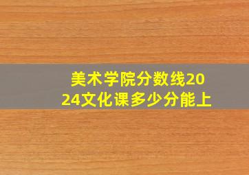 美术学院分数线2024文化课多少分能上