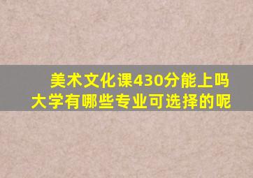 美术文化课430分能上吗大学有哪些专业可选择的呢