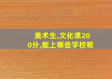 美术生,文化课200分,能上哪些学校呢