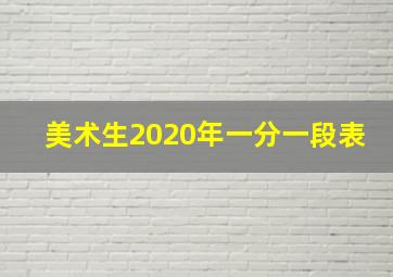 美术生2020年一分一段表