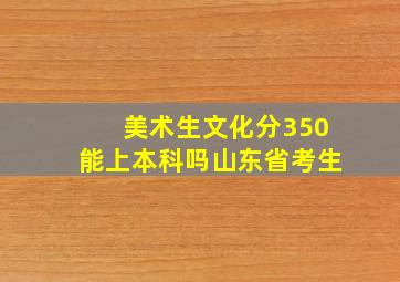 美术生文化分350能上本科吗山东省考生