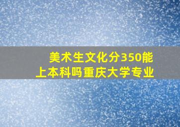 美术生文化分350能上本科吗重庆大学专业