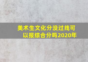 美术生文化分没过线可以报综合分吗2020年