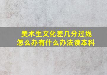 美术生文化差几分过线怎么办有什么办法读本科