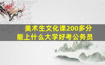 美术生文化课200多分能上什么大学好考公务员