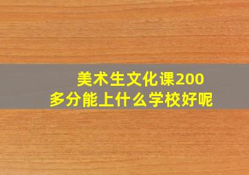 美术生文化课200多分能上什么学校好呢