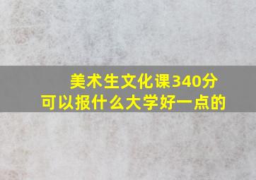 美术生文化课340分可以报什么大学好一点的