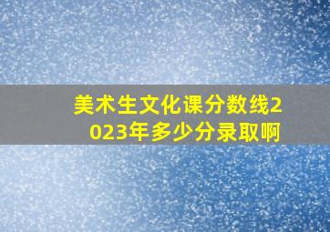 美术生文化课分数线2023年多少分录取啊