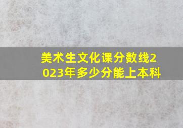 美术生文化课分数线2023年多少分能上本科