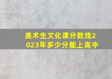 美术生文化课分数线2023年多少分能上高中