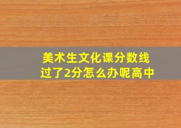 美术生文化课分数线过了2分怎么办呢高中