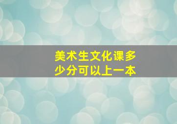 美术生文化课多少分可以上一本