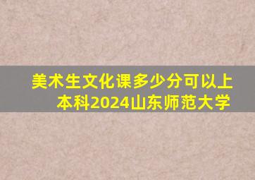 美术生文化课多少分可以上本科2024山东师范大学