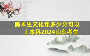 美术生文化课多少分可以上本科2024山东考生