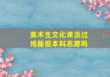 美术生文化课没过线能报本科志愿吗