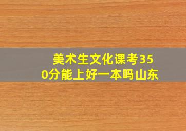 美术生文化课考350分能上好一本吗山东