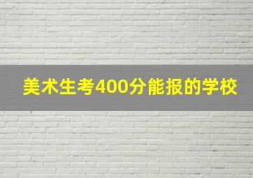 美术生考400分能报的学校