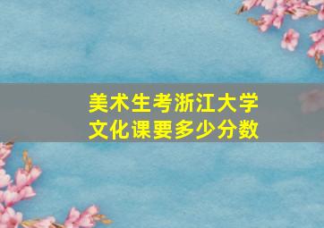 美术生考浙江大学文化课要多少分数