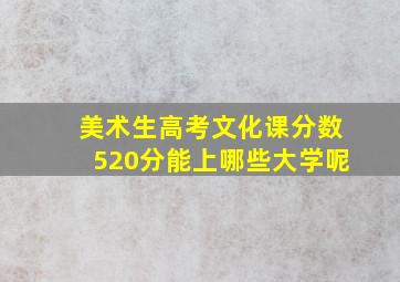 美术生高考文化课分数520分能上哪些大学呢