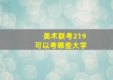 美术联考219可以考哪些大学