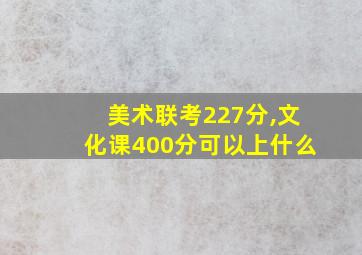 美术联考227分,文化课400分可以上什么