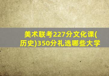 美术联考227分文化课(历史)350分礼选哪些大学