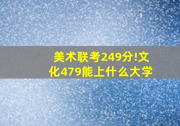 美术联考249分!文化479能上什么大学