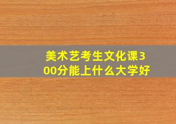 美术艺考生文化课300分能上什么大学好