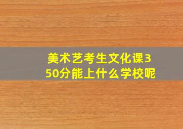 美术艺考生文化课350分能上什么学校呢