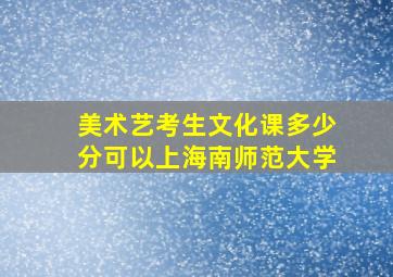 美术艺考生文化课多少分可以上海南师范大学