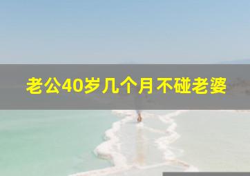 老公40岁几个月不碰老婆