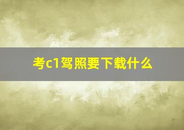 考c1驾照要下载什么